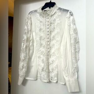 Boston Proper lace blouse